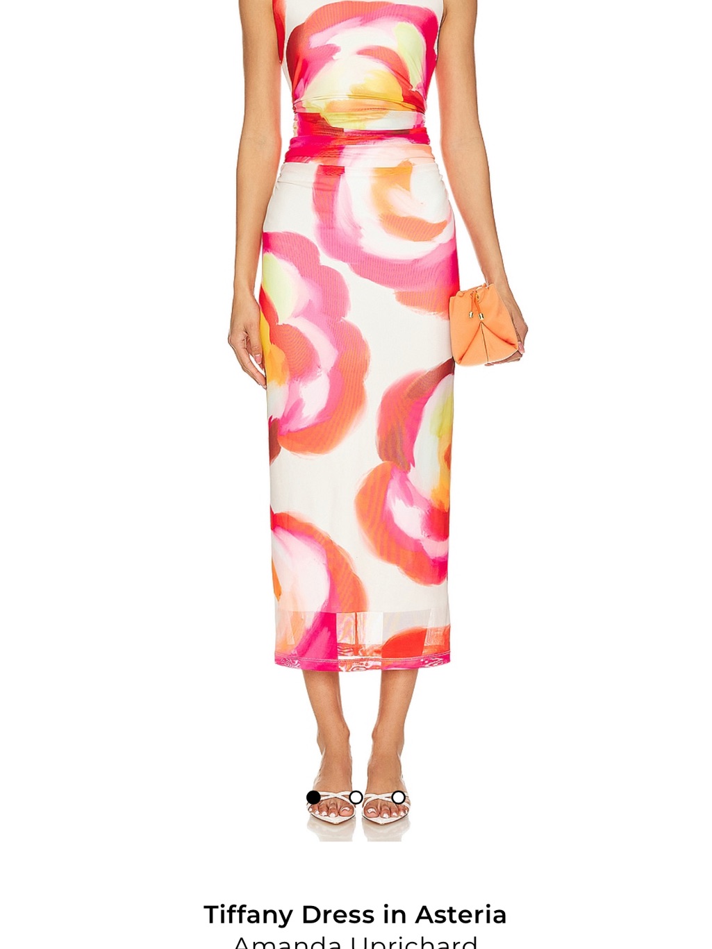 Amanda Uprichard Bright Watercolor Maxi Dress In Pink, Yellow & Cream